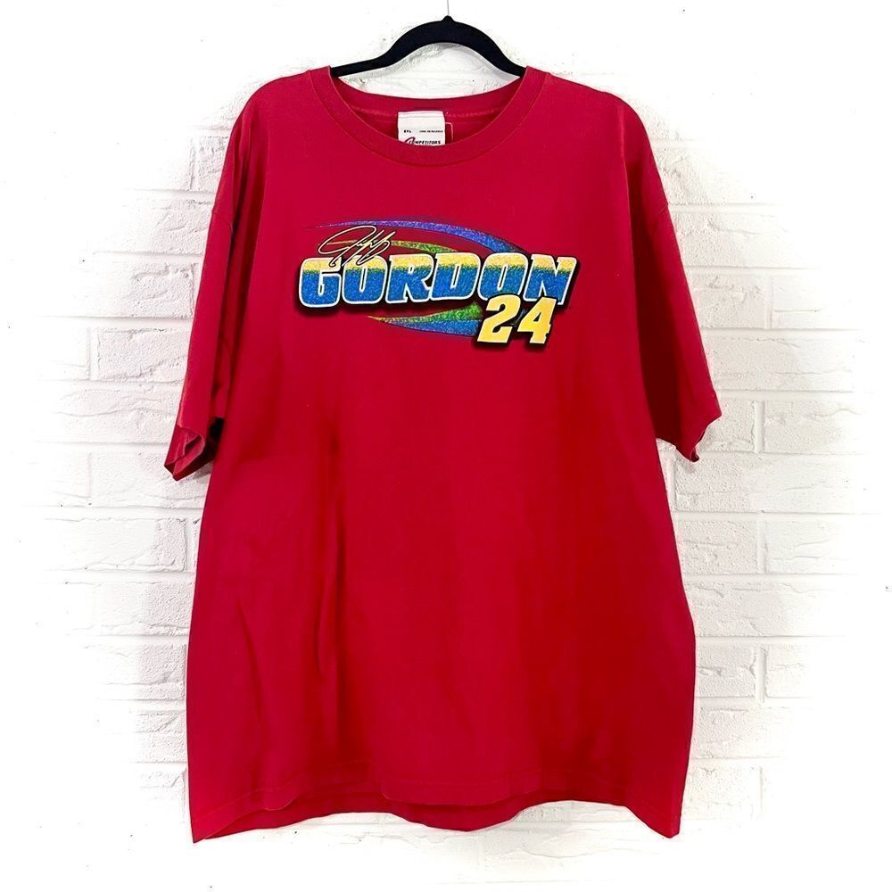 VINTAGE Jeff Gordon 24 Red NASCAR Competitors View Men’s T-Shirt Size 2XL